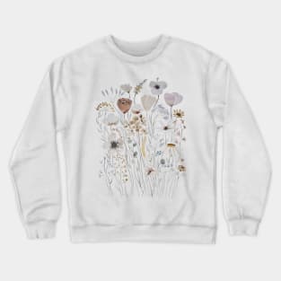 abstract flowers watercolor Crewneck Sweatshirt